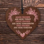 True Friends Wooden Heart Handcrafted Keepsake Friendship Gifts