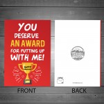 Anniversary Card Award Funny Greeting Card for Boyfriend Husband