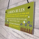 Garden Rules Hanging Garden Outdoor DecorSign Gardening