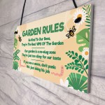 Garden Rules Funny Hanging Sign For Gardening Enthusiasts 