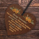 Braver Stronger Beautiful Plaque Wooden Hanging Heart Friendship