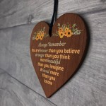 Braver Stronger Beautiful Plaque Wooden Hanging Heart Friendship