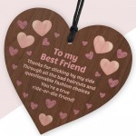 To My Best Friend Gift Hanging Wood Heart Friendship Signs