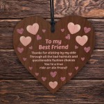 To My Best Friend Gift Hanging Wood Heart Friendship Signs