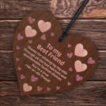 To My Best Friend Gift Hanging Wood Heart Friendship Signs