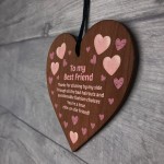 To My Best Friend Gift Hanging Wood Heart Friendship Signs