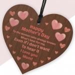 Funny Mum Gift For Mothers Day From Daughter Son Wood Heart