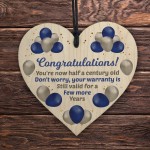 unny 50th Birthday Gift For Dad Brother Uncle Friend Wood Heart