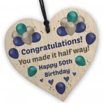 50th Birthday Gifts for Men Unique Wooden Heart Best 50th Gift