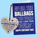 Funny Dad Birthday Gift Pack Wooden Heart And Card Gifts