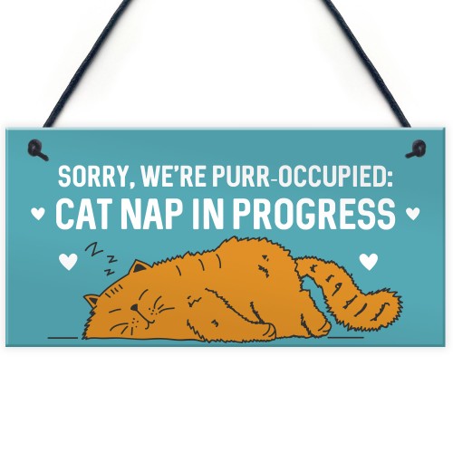 Cat Signs For Home PURR OCCUPIED Hanging Wall Door Sign Funny