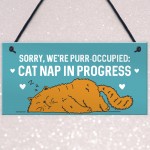 Cat Signs For Home PURR OCCUPIED Hanging Wall Door Sign Funny