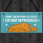 Cat Signs For Home PURR OCCUPIED Hanging Wall Door Sign Funny