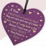 Best Friend Card and Wooden Heart Gift Friendship Birthday Gift