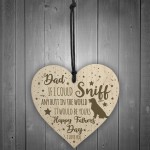 Funny Fathers Day Gift From The Dog Card And Wooden Heart