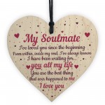 Anniversary Birthday Card and Wooden Heart Gift for Husband Wife