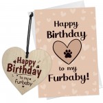 Celebrate Your Dog or Cats Birthday Wooden Heart And Card