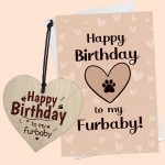 Celebrate Your Dog or Cats Birthday Wooden Heart And Card