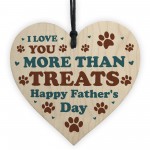 Father's Day Card and Wooden Heart Gift From The Dog