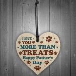 Father's Day Card and Wooden Heart Gift From The Dog