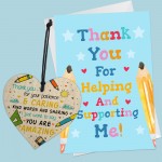 Thank You Gift For Teacher Wood Heart And Card Set Leaving Gifts