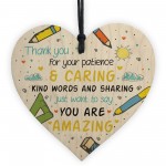 Thank You Gift For Teacher Wood Heart And Card Set Leaving Gifts