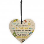 Thank You Gift For Teacher Wood Heart And Card Set Leaving Gifts