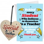 Thank You Gift And Card For Nursery School Teacher Wood Heart