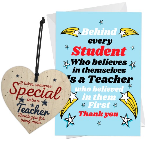 Thank You Gift And Card For Nursery School Teacher Wood Heart