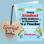 Thank You Gift And Card For Nursery School Teacher Wood Heart