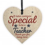 Thank You Gift And Card For Nursery School Teacher Wood Heart