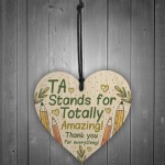 THANK YOU Card For Teaching Assistant TA Wooden Heart