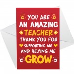 Amazing Teacher Card And Heart Thank You Teacher Gifts Nursery