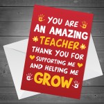 Amazing Teacher Card And Heart Thank You Teacher Gifts Nursery