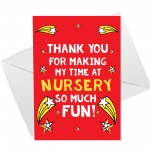 Nursery Teacher Card To Say Thank You Leaving Nursery Gifts