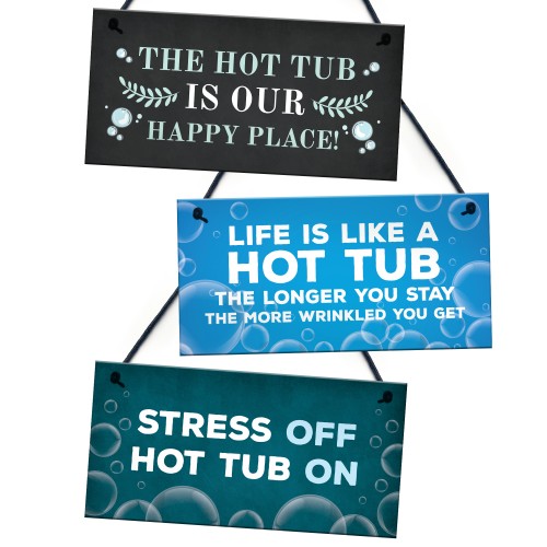 Hot Tub Sign Bundle Novelty Garden Decor Shed Gate Fence