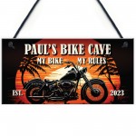 PERSONALISED Biker Man Cave Sign Motorcycle Motorbike Garage 