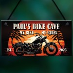 PERSONALISED Biker Man Cave Sign Motorcycle Motorbike Garage 