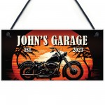 Motorcycle Garage Personalised Sign Novelty Motorbike Gifts