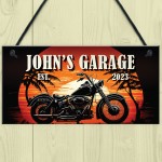 Motorcycle Garage Personalised Sign Novelty Motorbike Gifts