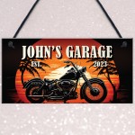 Motorcycle Garage Personalised Sign Novelty Motorbike Gifts