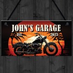 Motorcycle Garage Personalised Sign Novelty Motorbike Gifts