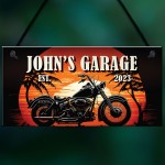 Motorcycle Garage Personalised Sign Novelty Motorbike Gifts