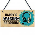 Personalised Gaming Bedroom Sign Gamer Gift For Son Brother Dad