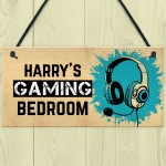 Personalised Gaming Bedroom Sign Gamer Gift For Son Brother Dad