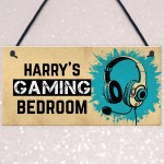 Personalised Gaming Bedroom Sign Gamer Gift For Son Brother Dad