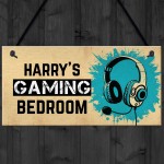 Personalised Gaming Bedroom Sign Gamer Gift For Son Brother Dad