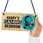 Personalised Gaming Bedroom Sign Gamer Gift For Son Brother Dad