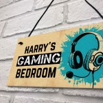 Personalised Gaming Bedroom Sign Gamer Gift For Son Brother Dad