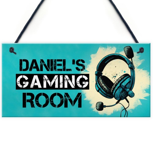 Gaming Room PERSONALISED Sign Boys Bedroom Gamer Gifts For Son